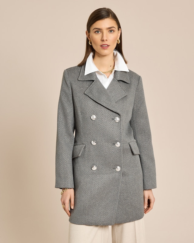 "Couture" Übergangsmantel mit Glanzgarn