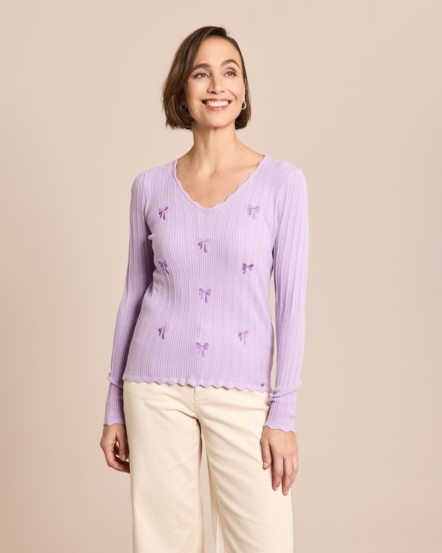 Strickshirt mit Stickerei