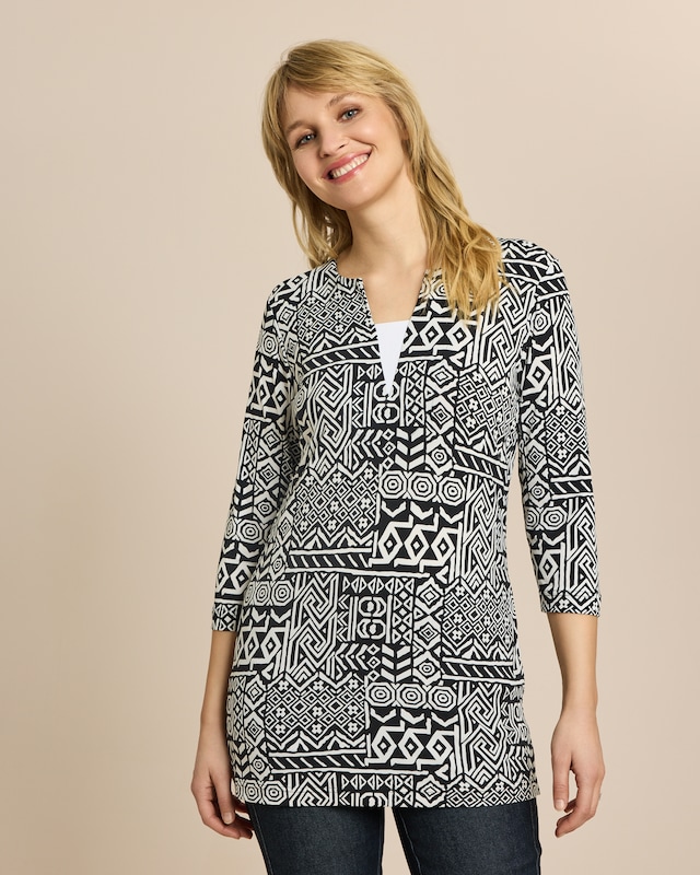 Longshirt mit Ethno-Druck