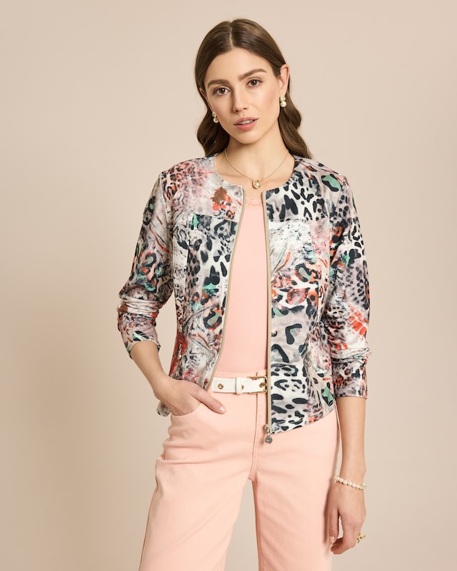 Leichte Jacke mit Animalprint