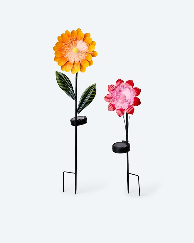2 Solar-Gartenstecker "Blumenspiel"