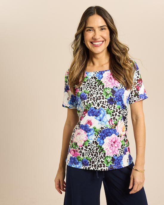 Produktabbildung für Shirt Leopard Flower