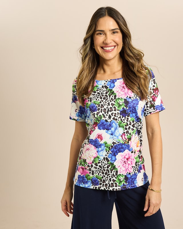 Shirt Leopard Flower