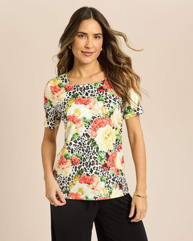 Shirt Leopard Flower