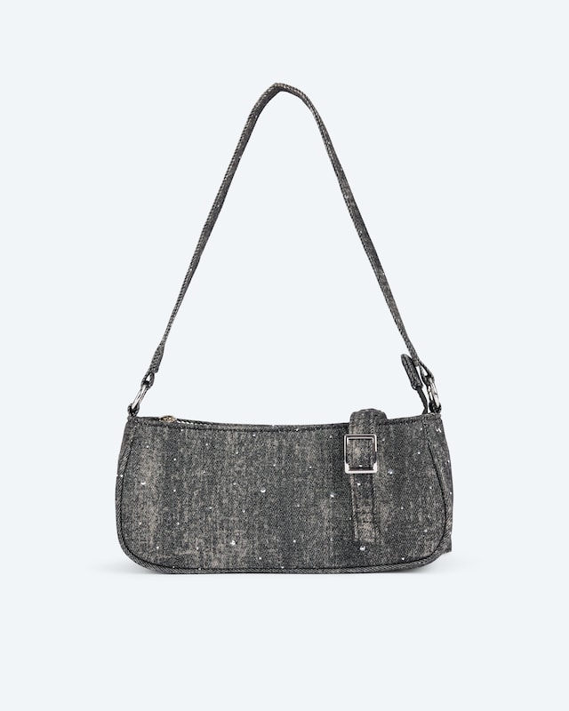 Denim-Tasche mit Steinchen