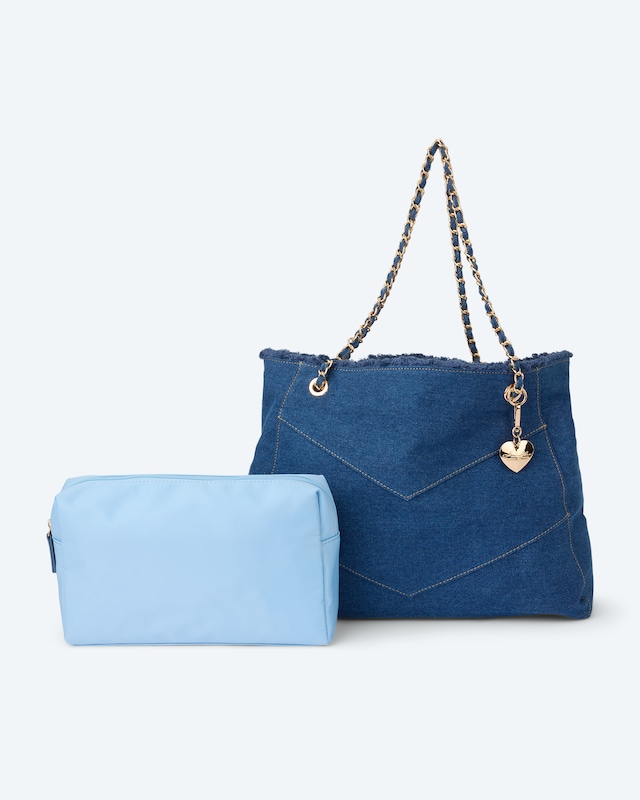 Denim-Shopper mit Kette
