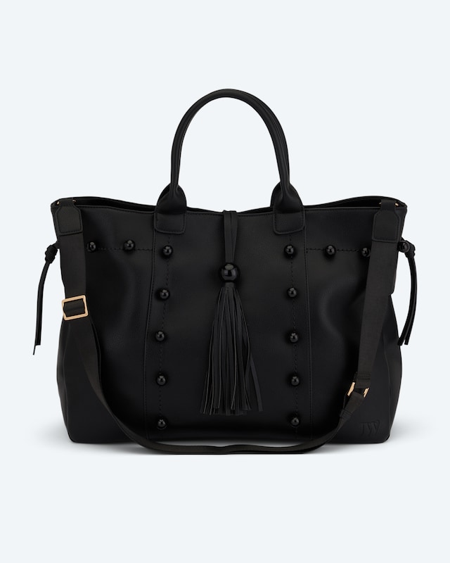 Shopper mit Perlen und Quaste