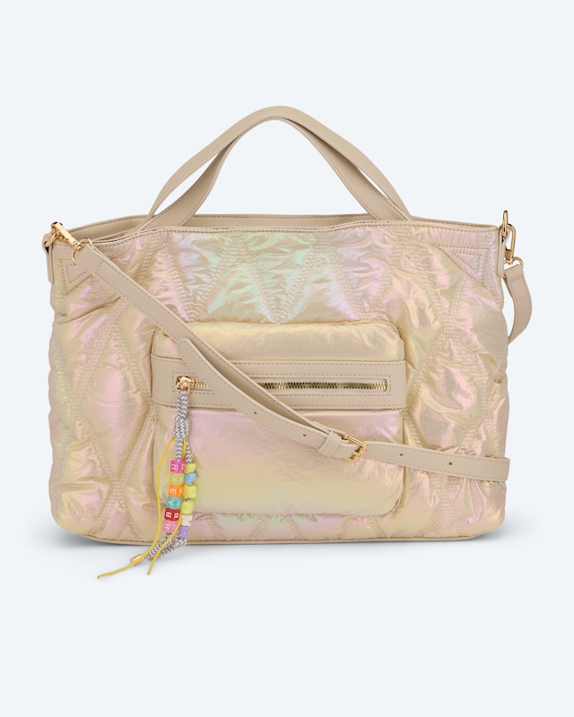 Kurzgrifftasche mit Metallic-Effekt