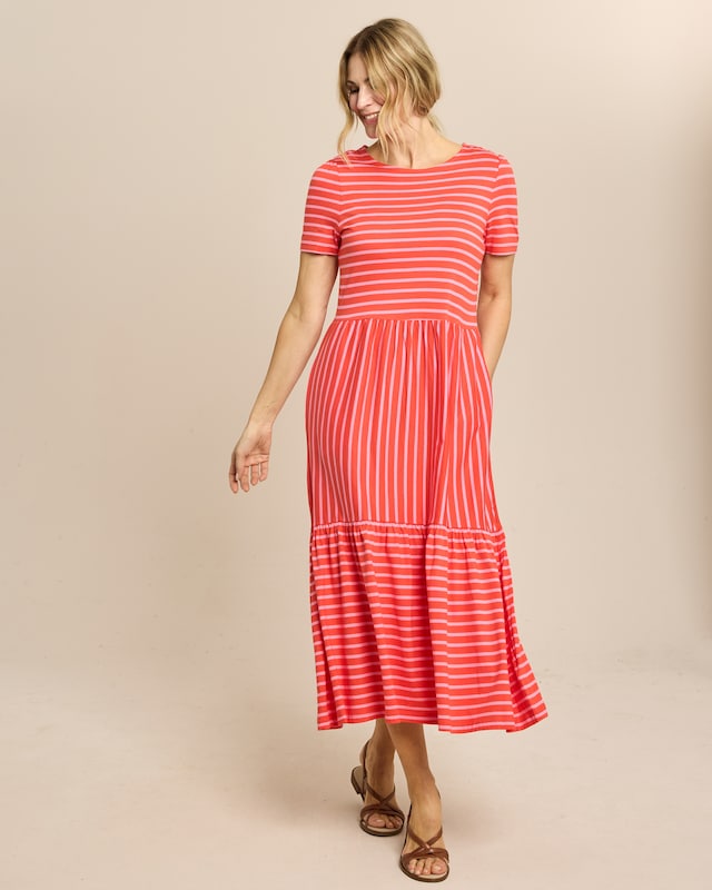 Kleid lang geringelt