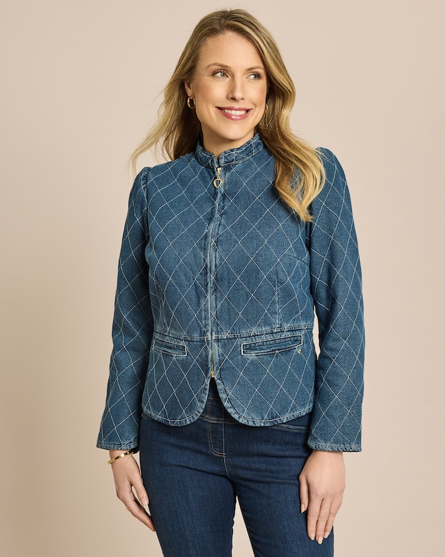 Denimjacke in Stepp-Optik