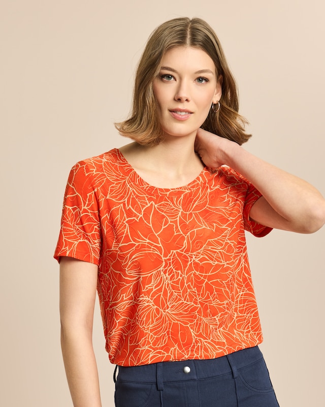 Shirt Sporty-Flower mit Jacquard