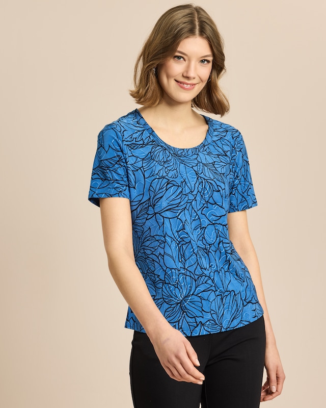 Shirt Sporty-Flower mit Jacquard