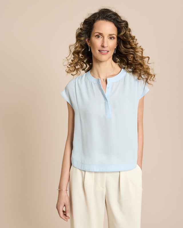 Crepe de Chine Bluse kurzarm