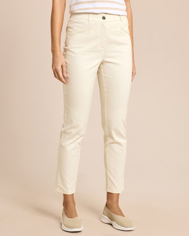 Slim Fit Twill Stretch Hose verkürzt