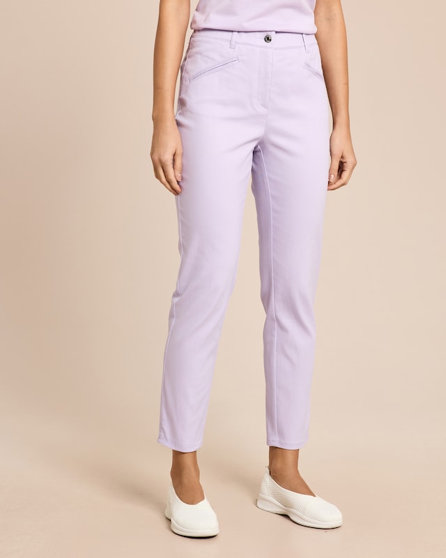 Slim Fit Twill Stretch Hose verkürzt