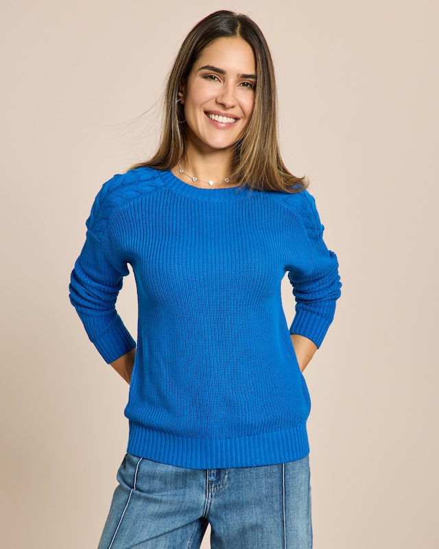 Pullover mit Schulter-Zopfdetail