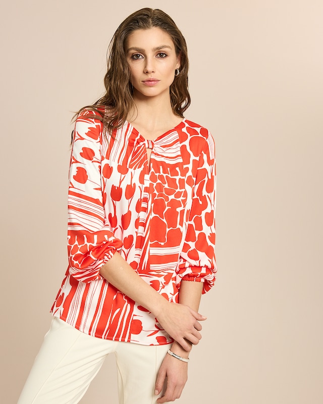 Bluse in Viscose-Stretch mit Druck