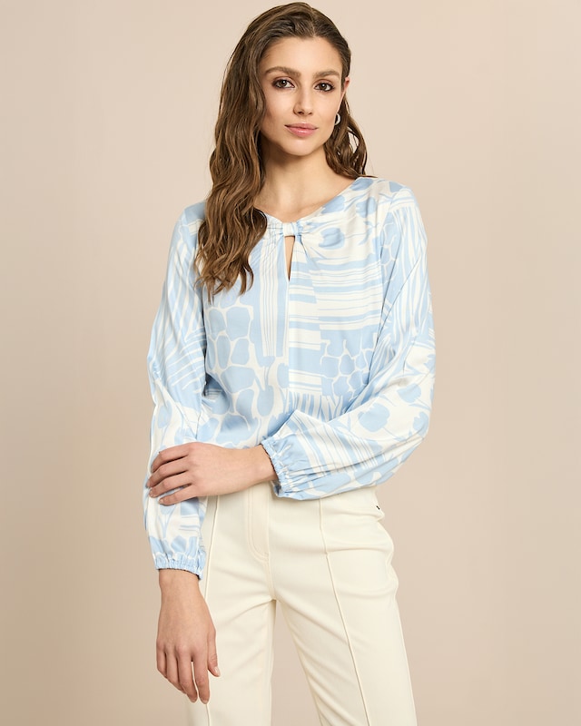 Bluse in Viscose-Stretch mit Druck