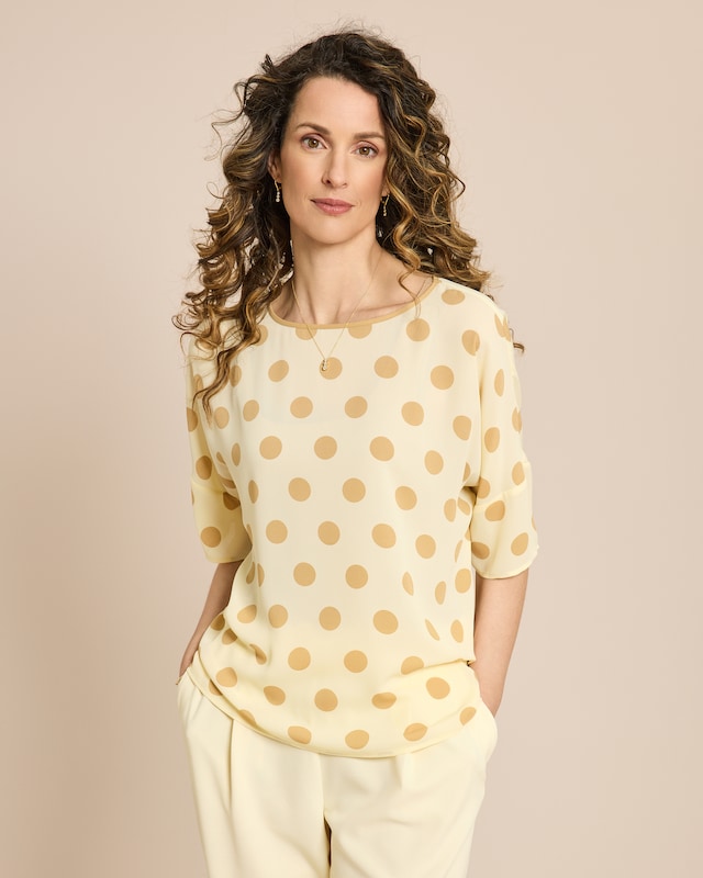 Bluse mit Tupfen kurzarm