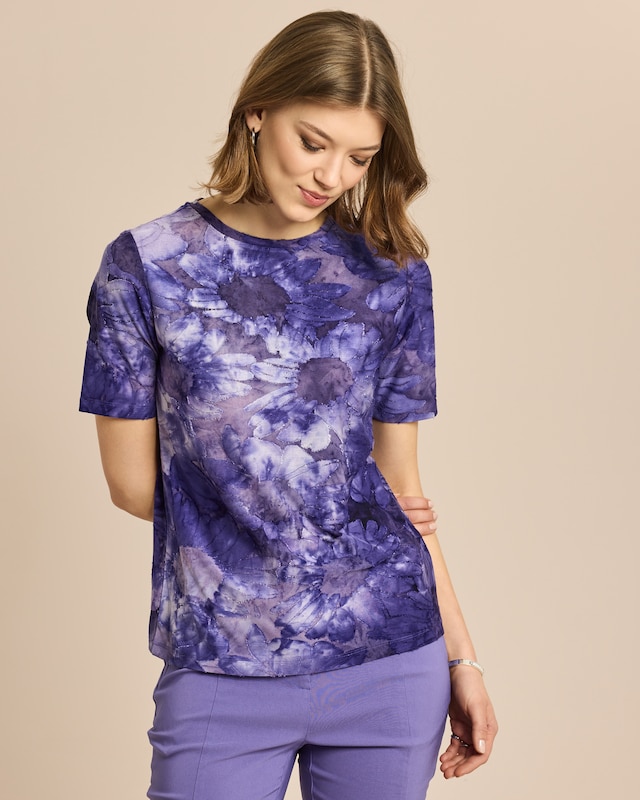 Shirt Gentle soft dye mit Blumen