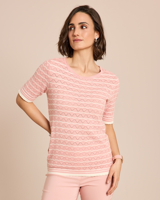 Pullover mit Ajour-Wellen
