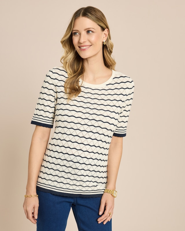 Pullover mit Ajour-Wellen