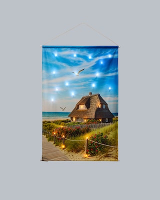 Produktabbildung 2 für LED-Stoff-Wandbild "Strandhaus"