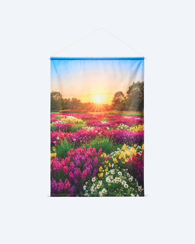 LED-Stoff-Wandbild "Blumenwiese"