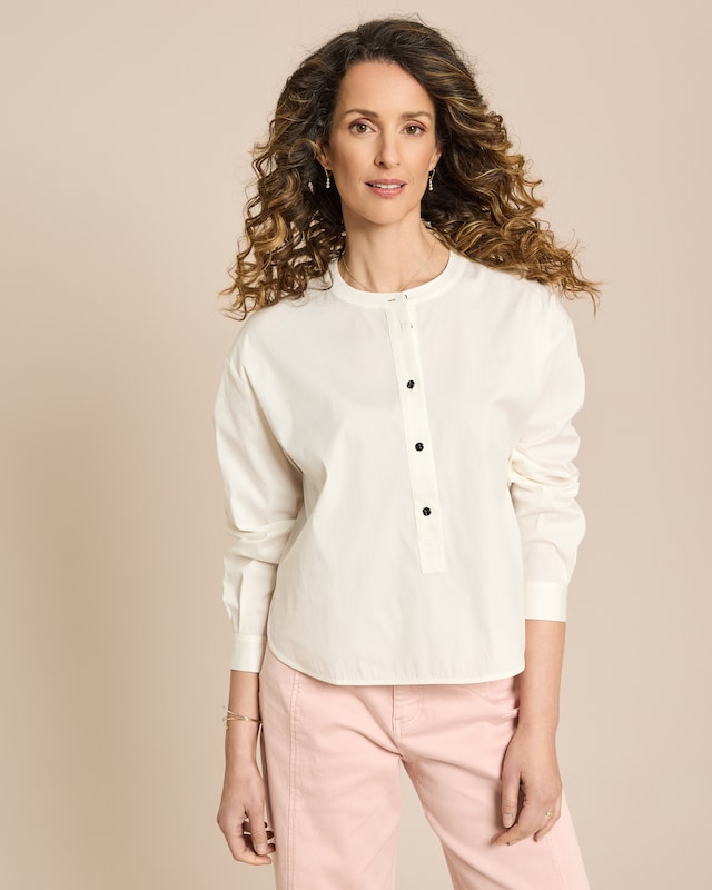 Baumwollstretch Bluse boxy