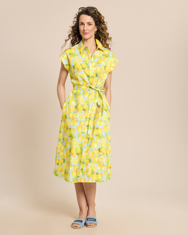 Baumwollstretch Kleid bedruckt