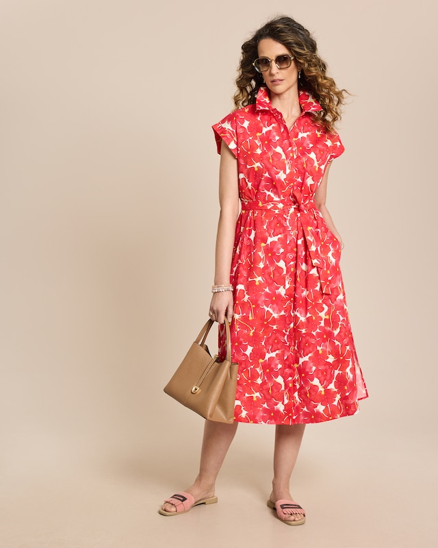 Baumwollstretch Kleid bedruckt