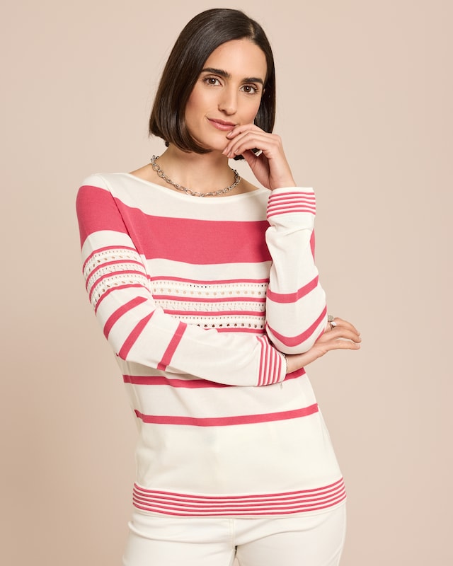 Pullover aus Lyocell mit Streifen
