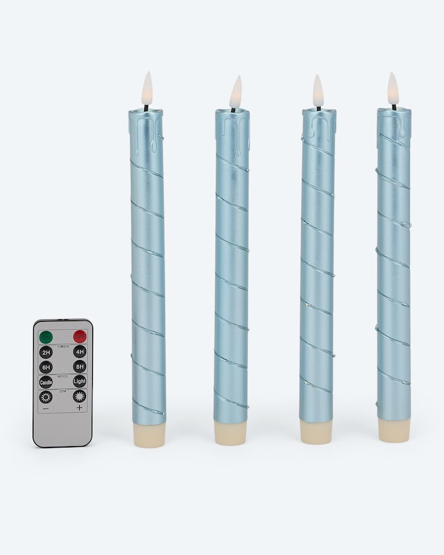 Stabkerzen mit LED-Draht, 4tlg.