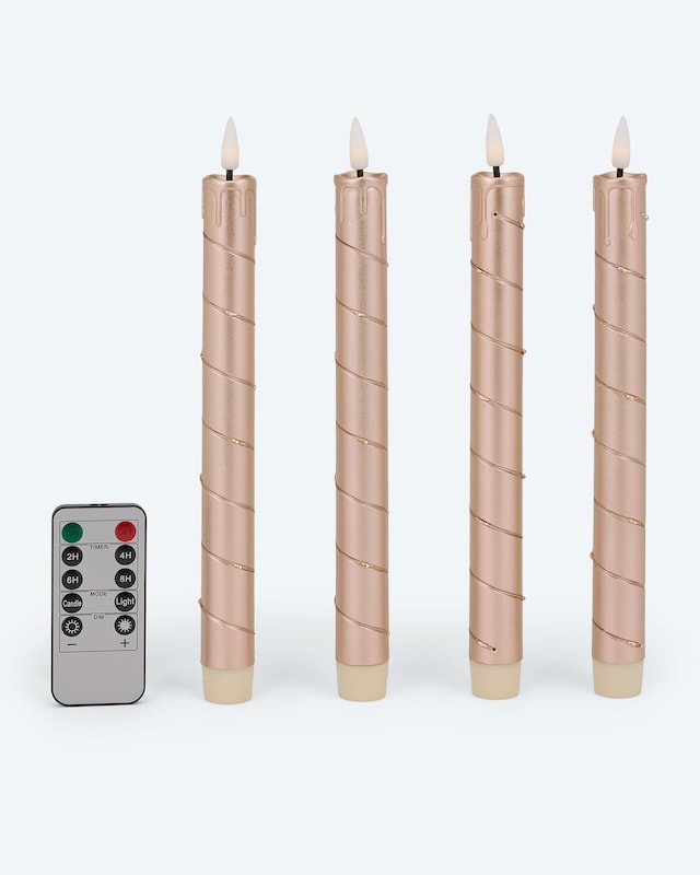Stabkerzen mit LED-Draht, 4tlg.
