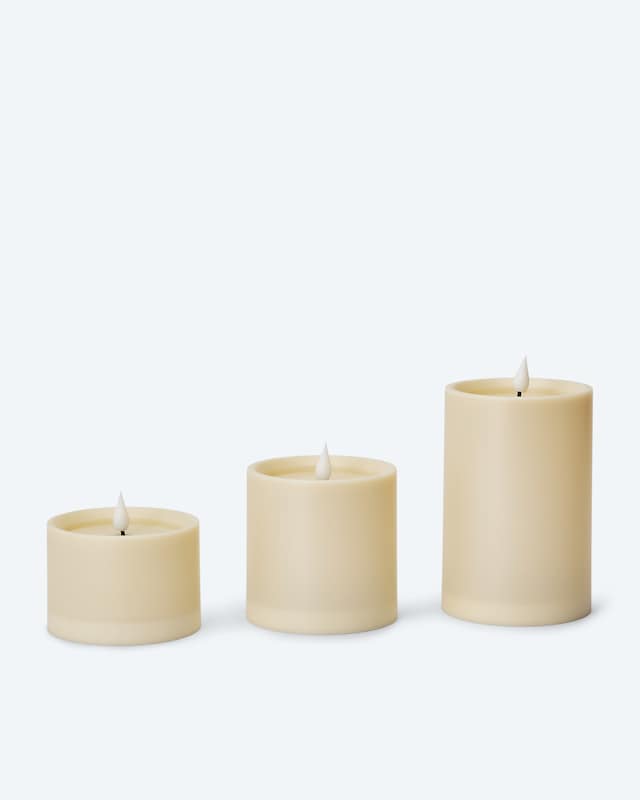 Solar-Stumpenkerzen, 3tlg.