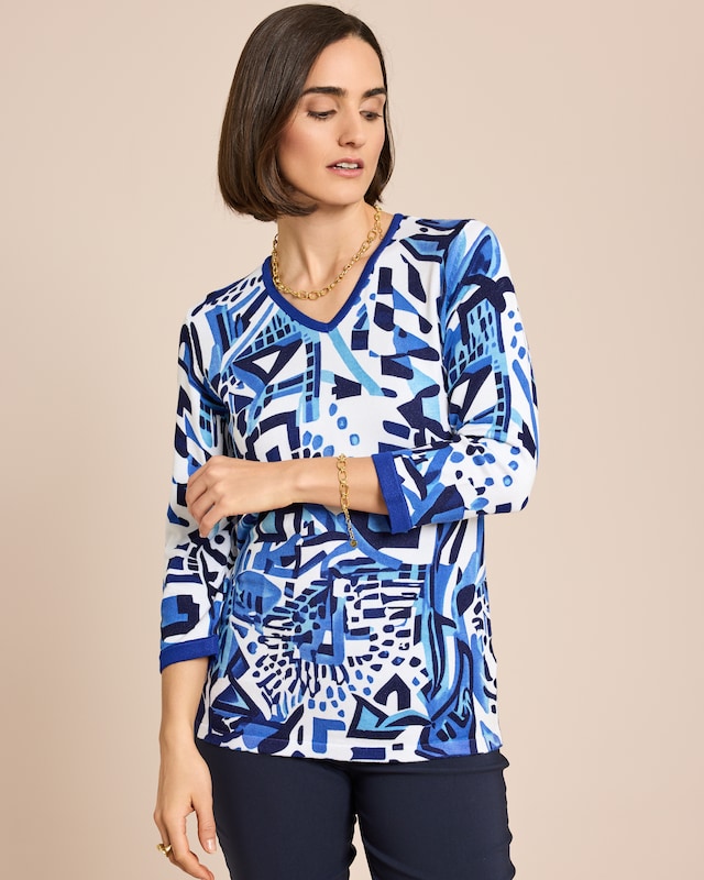 Pullover mit V-Ausschnitt