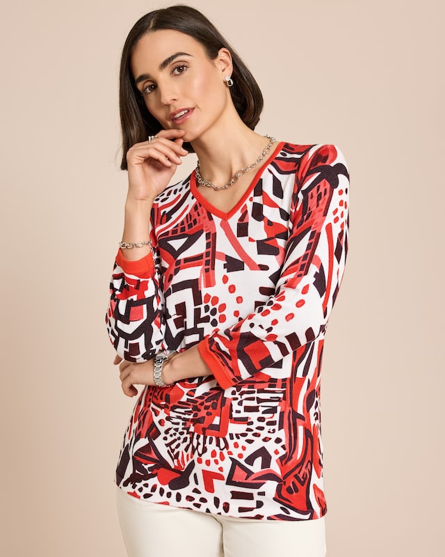 Pullover mit V-Ausschnitt