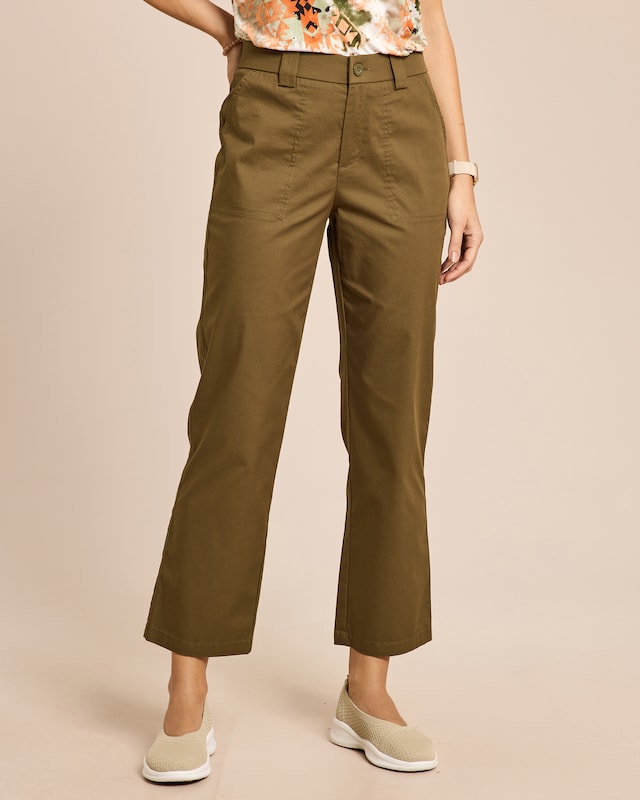 Straight Leg Webhose Baumwoll-Stretch