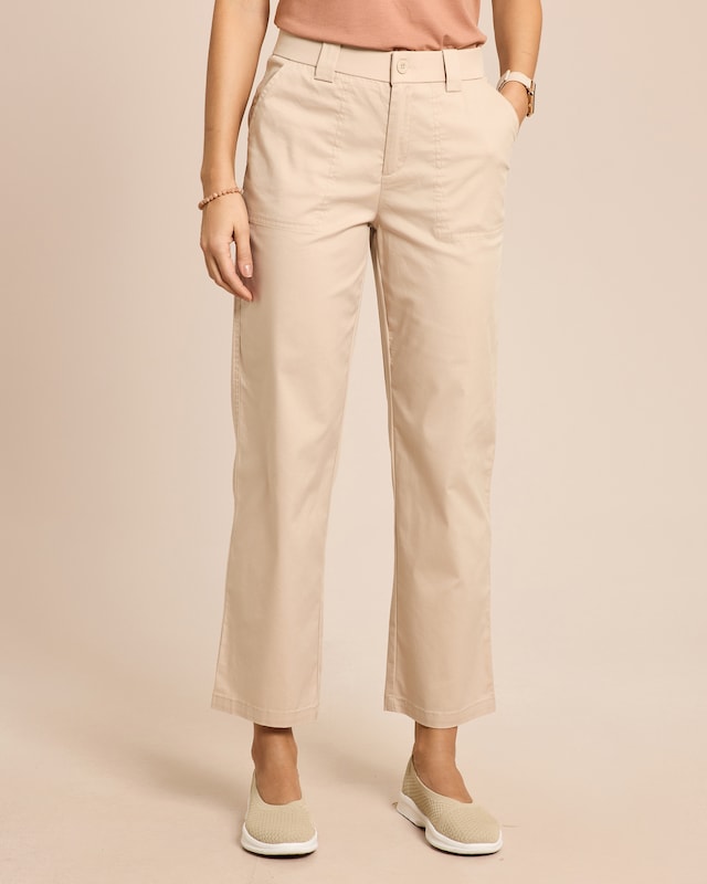 Straight Leg Webhose Baumwoll-Stretch