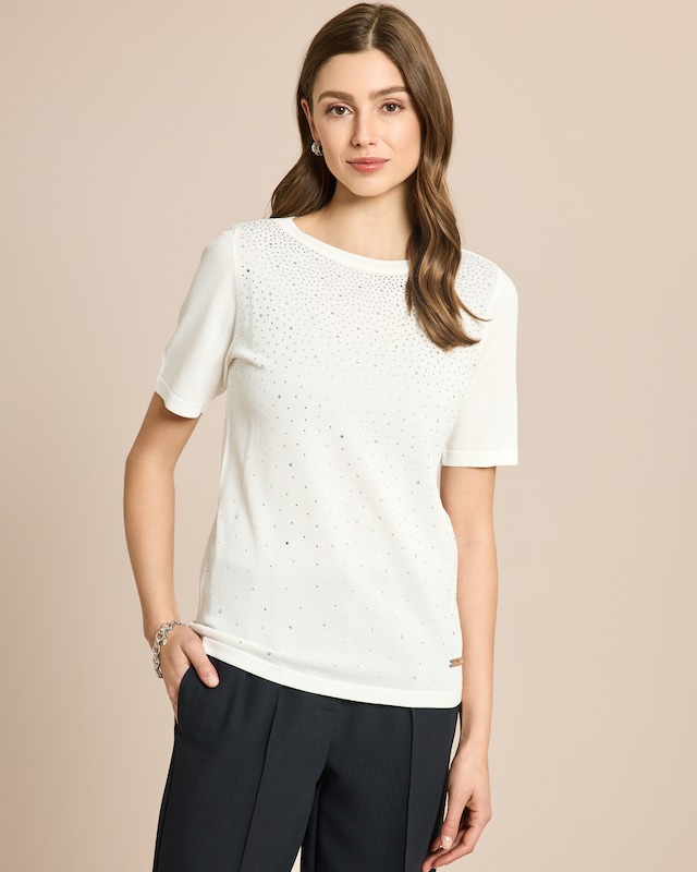 Strickshirt mit Strasssteinchen