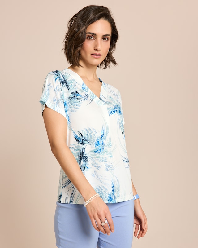 Shirt mit Druck und Keller-Falte vorn