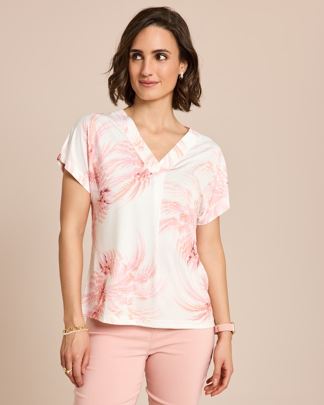 Shirt mit Druck und Keller-Falte vorn