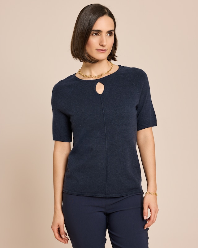 Pullover mit Halbarm und Keyhole