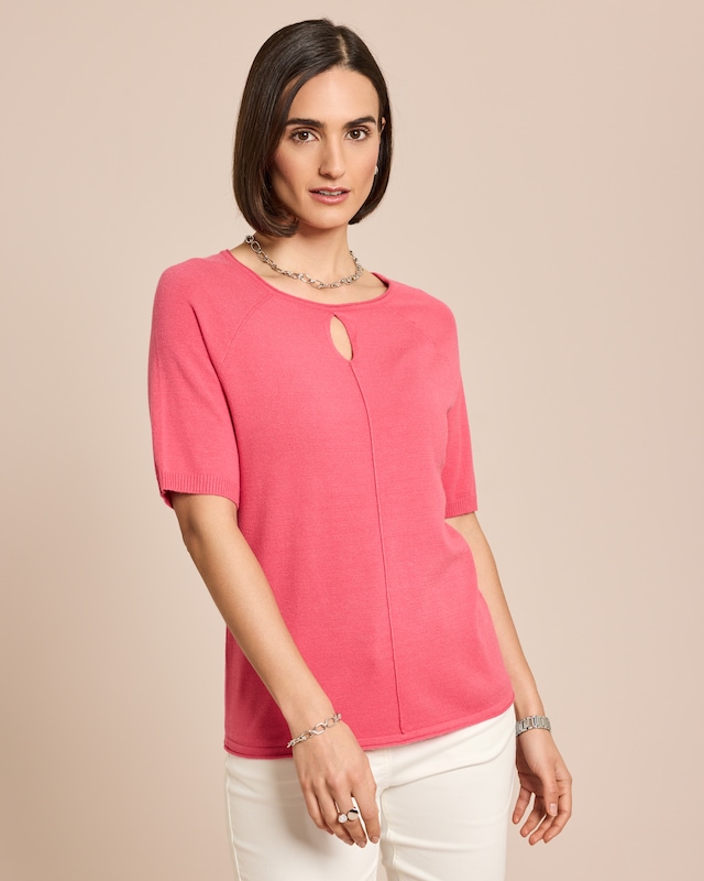 Pullover mit Halbarm und Keyhole