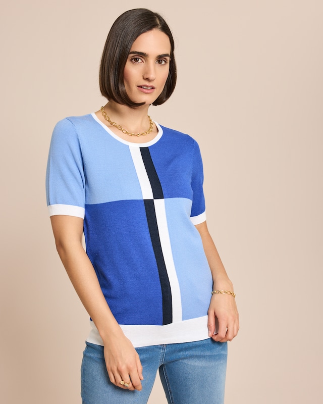 Halbarmpullover Colorblocking