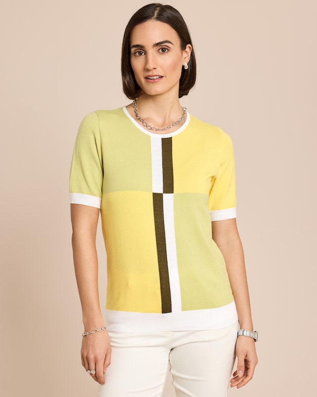 Halbarmpullover Colorblocking