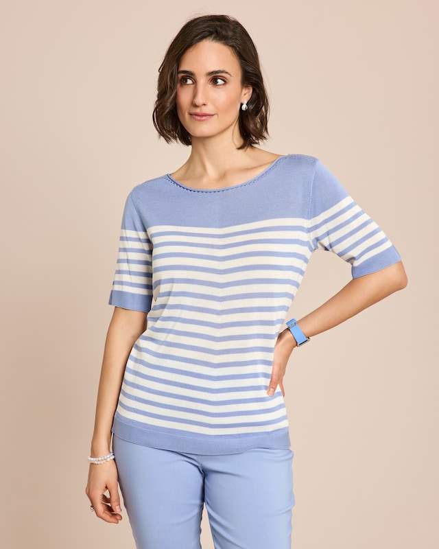 Pullover aus Lyocell mit Ajour-Detail