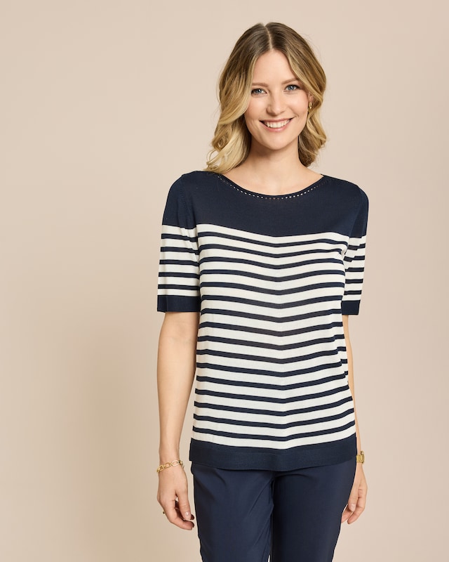 Pullover aus Lyocell mit Ajour-Detail