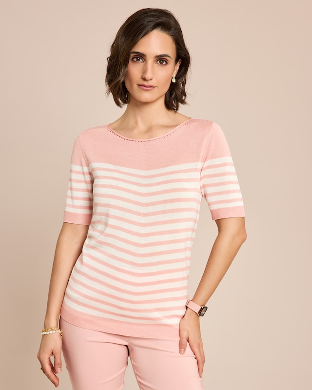 Pullover aus Lyocell mit Ajour-Detail