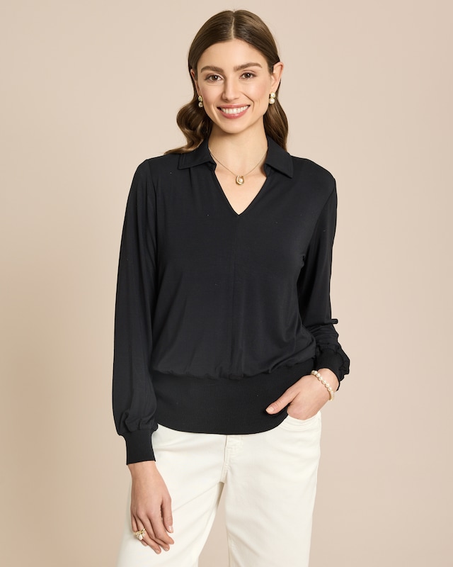 Shirt mit Polokragen